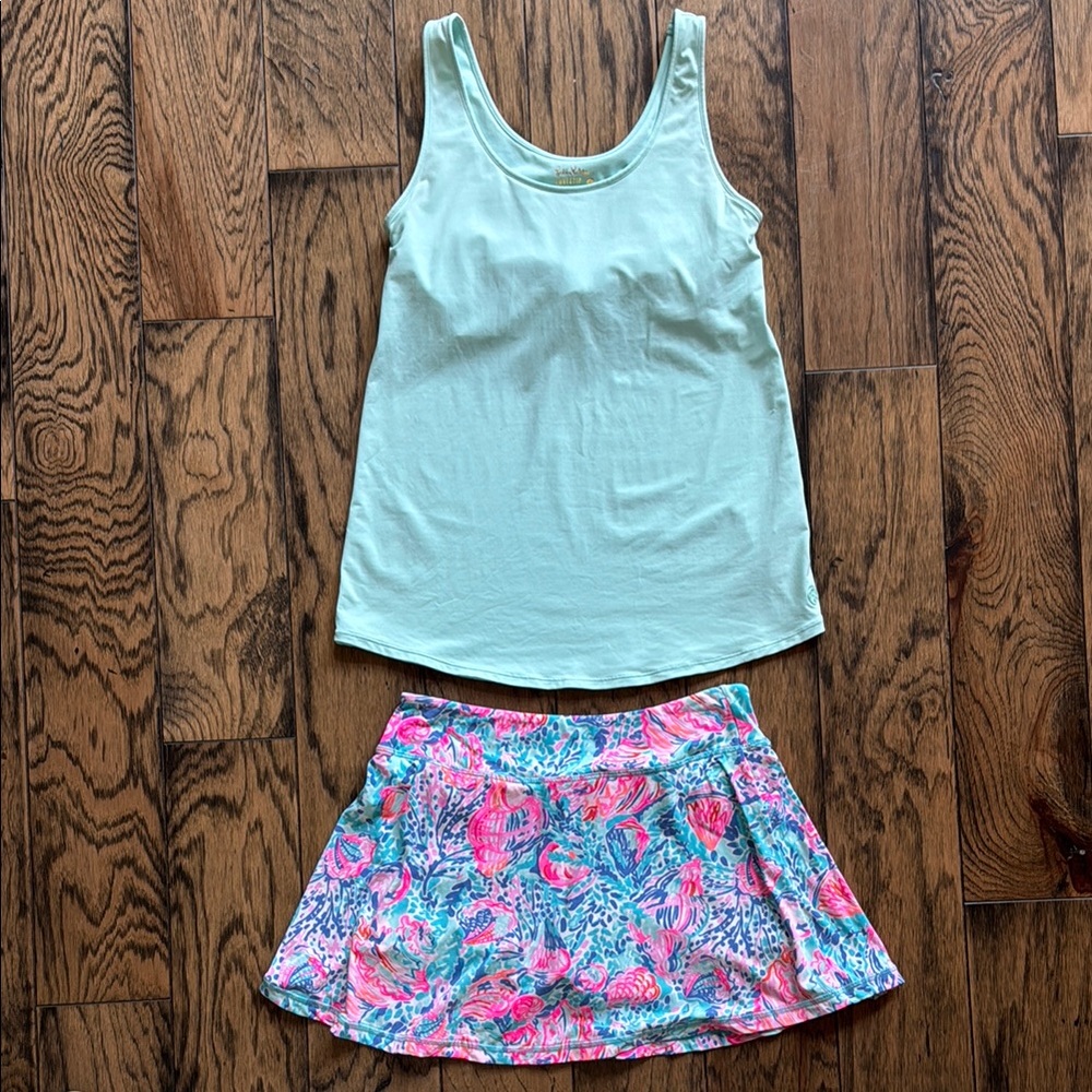 Lilly Pulitzer Luxletic Tank Top and Skort Set Small